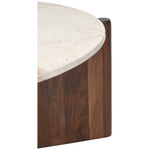 Varenna Marble Top And Acacia Wood Base Coffee Table in Cream