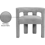 Athena Boucle Fabric Upholstered Accent / Dining Chair in Grey