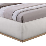 Vaughn Linen Textured Fabric Upholstered King Bed in Cream