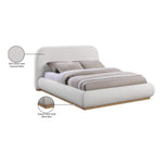 Vaughn Linen Textured Fabric Upholstered King Bed in Cream