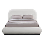 Vaughn Linen Textured Fabric Upholstered King Bed in Cream