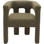 Athena Boucle Fabric Upholstered Accent / Dining Chair in Olive Green