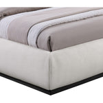 Vaughn Linen Textured Fabric Upholstered King Bed in Cream