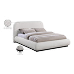 Vaughn Linen Textured Fabric Upholstered King Bed in Cream