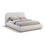 Vaughn Linen Textured Fabric Upholstered Queen Bed in Cream