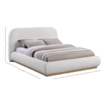 Vaughn Linen Textured Fabric Upholstered Queen Bed in Cream