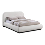 Vaughn Linen Textured Fabric Upholstered Queen Bed in Cream