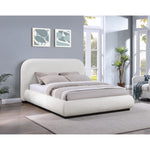 Vaughn Linen Textured Fabric Upholstered Queen Bed in Cream