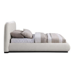 Vaughn Linen Textured Fabric Upholstered Queen Bed in Cream
