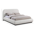 Vaughn Linen Textured Fabric Upholstered Queen Bed in Cream