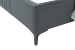 Promenade Velvet Upholstered Queen Bed in Gray