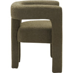 Athena Boucle Fabric Upholstered Accent / Dining Chair in Olive Green