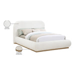Vaughn Boucle Fabric Upholstered King Bed in Cream