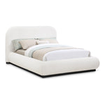 Vaughn Boucle Fabric Upholstered King Bed in Cream