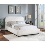 Vaughn Boucle Fabric Upholstered King Bed in Cream