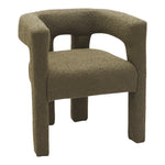 Athena Boucle Fabric Upholstered Accent / Dining Chair in Olive Green