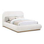 Vaughn Boucle Fabric Upholstered Queen Bed in Cream
