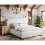 Vaughn Boucle Fabric Upholstered Queen Bed in Cream