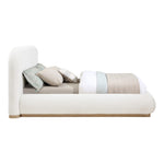 Vaughn Boucle Fabric Upholstered Queen Bed in Cream