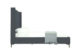 Promenade Velvet Upholstered Queen Bed in Gray