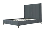 Promenade Velvet Upholstered Queen Bed in Gray