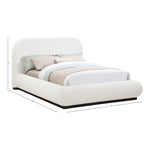 Vaughn Boucle Fabric Upholstered Queen Bed in Cream