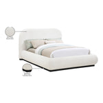 Vaughn Boucle Fabric Upholstered Queen Bed in Cream