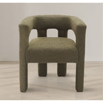Athena Boucle Fabric Upholstered Accent / Dining Chair in Olive Green
