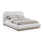Vaughn Chenille Fabric Upholstered King Bed in Cream