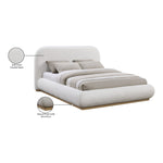 Vaughn Chenille Fabric Upholstered King Bed in Cream