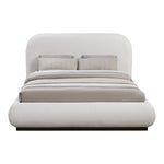 Vaughn Chenille Fabric Upholstered King Bed in Cream