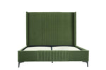 Promenade Velvet Upholstered Queen Bed in Moss Green