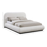 Vaughn Chenille Fabric Upholstered King Bed in Cream