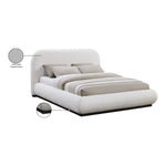 Vaughn Chenille Fabric Upholstered King Bed in Cream