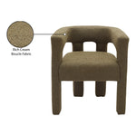 Athena Boucle Fabric Upholstered Accent / Dining Chair in Olive Green