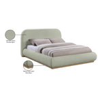 Vaughn Chenille Fabric Upholstered King Bed in Mint