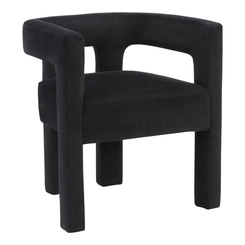 Athena Velvet Upholstered Dining Chair in Black