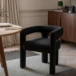 Athena Velvet Upholstered Dining Chair in Black