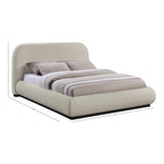Vaughn Chenille Fabric Upholstered King Bed in Beige