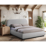 Vaughn Chenille Fabric Upholstered King Bed in Grey