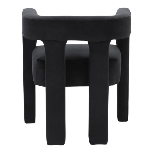 Athena Velvet Upholstered Dining Chair in Black
