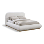 Vaughn Chenille Fabric Upholstered Queen Bed in Cream