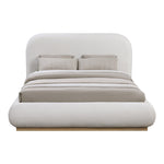 Vaughn Chenille Fabric Upholstered Queen Bed in Cream