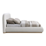Vaughn Chenille Fabric Upholstered Queen Bed in Cream