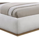 Vaughn Chenille Fabric Upholstered Queen Bed in Cream