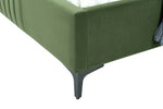 Promenade Velvet Upholstered Queen Bed in Moss Green
