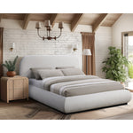 Vaughn Chenille Fabric Upholstered Queen Bed in Cream
