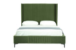 Promenade Velvet Upholstered Queen Bed in Moss Green
