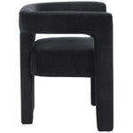 Athena Velvet Upholstered Dining Chair in Black