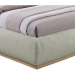 Vaughn Chenille Fabric Upholstered Queen Bed in Mint